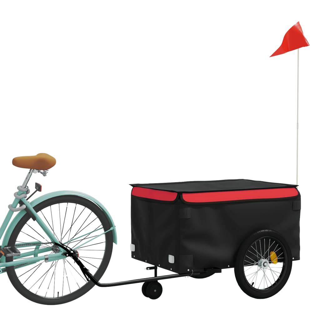 vidaXL Przyczepka rowerowa, czarno-czerwona, 45 kg, żelazo