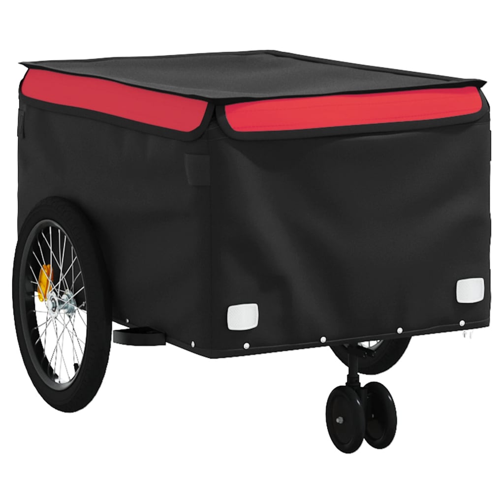 vidaXL Przyczepka rowerowa, czarno-czerwona, 45 kg, żelazo