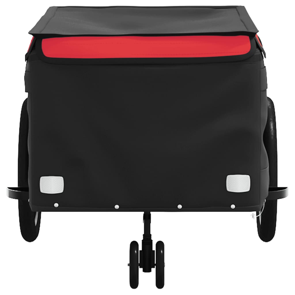vidaXL Przyczepka rowerowa, czarno-czerwona, 45 kg, żelazo