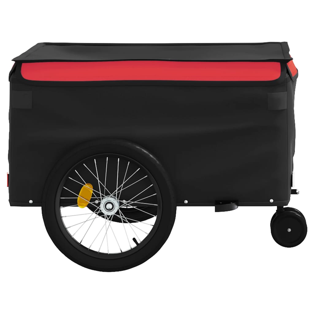 vidaXL Przyczepka rowerowa, czarno-czerwona, 45 kg, żelazo