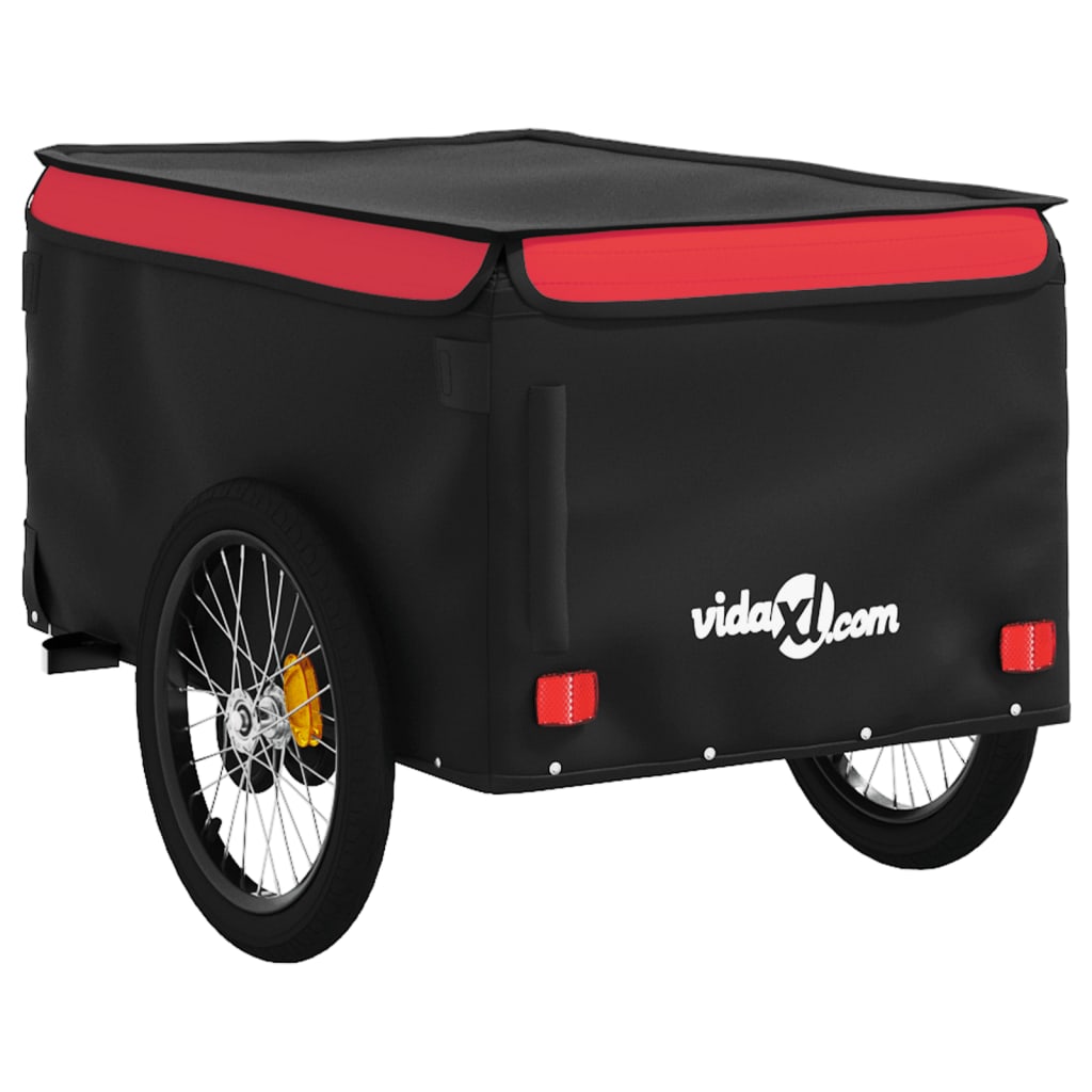 vidaXL Przyczepka rowerowa, czarno-czerwona, 45 kg, żelazo