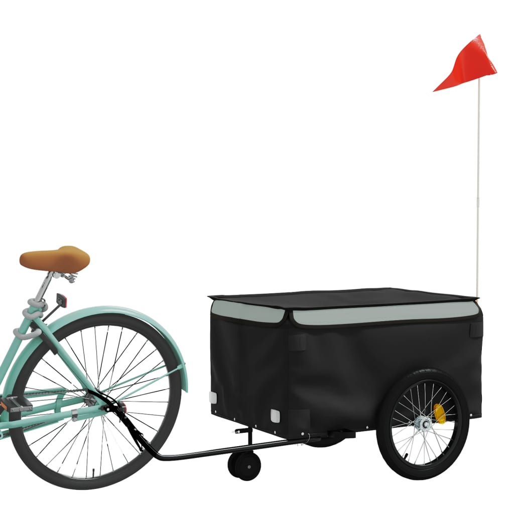 vidaXL Przyczepka rowerowa, czarno-szara, 45 kg, żelazo