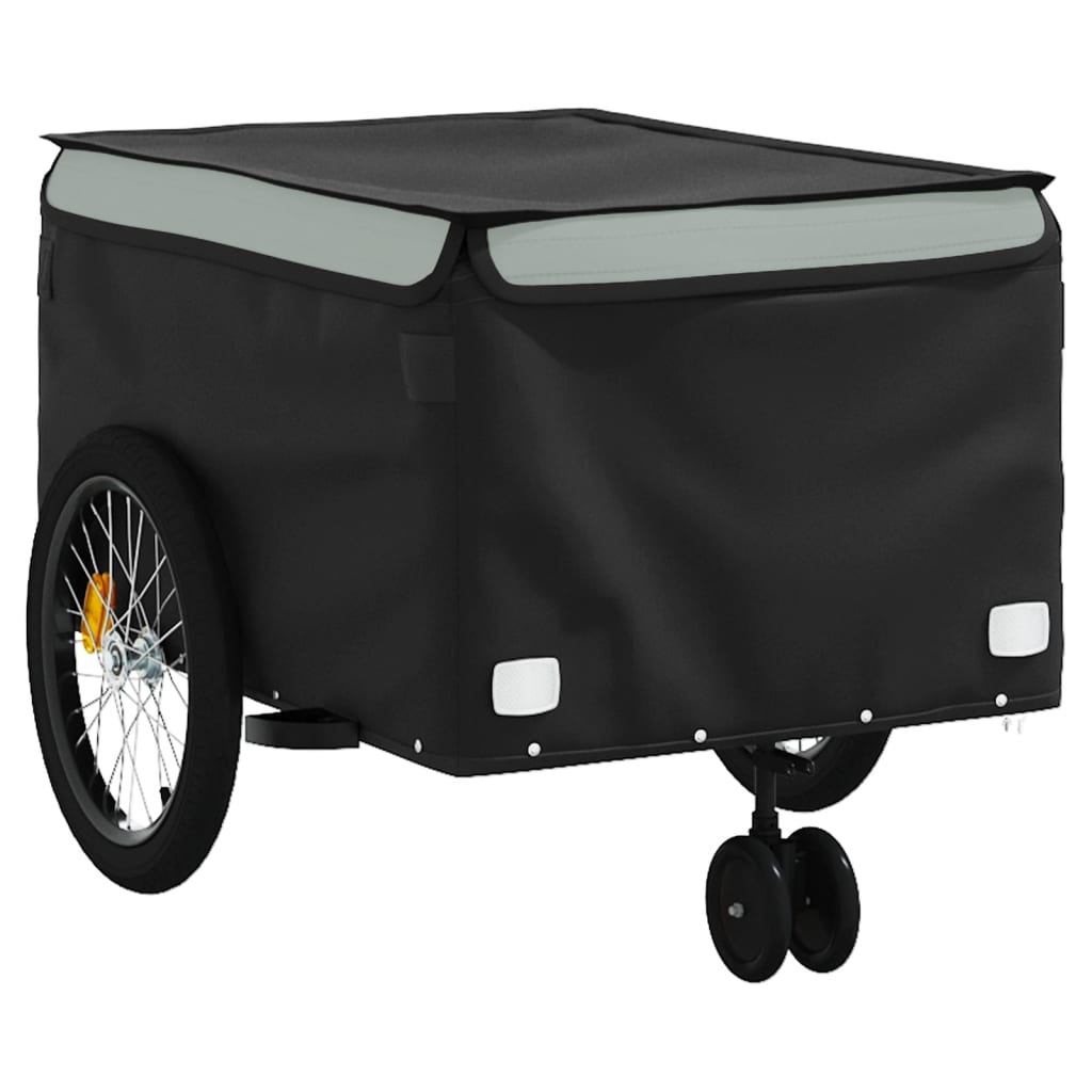 vidaXL Przyczepka rowerowa, czarno-szara, 45 kg, żelazo