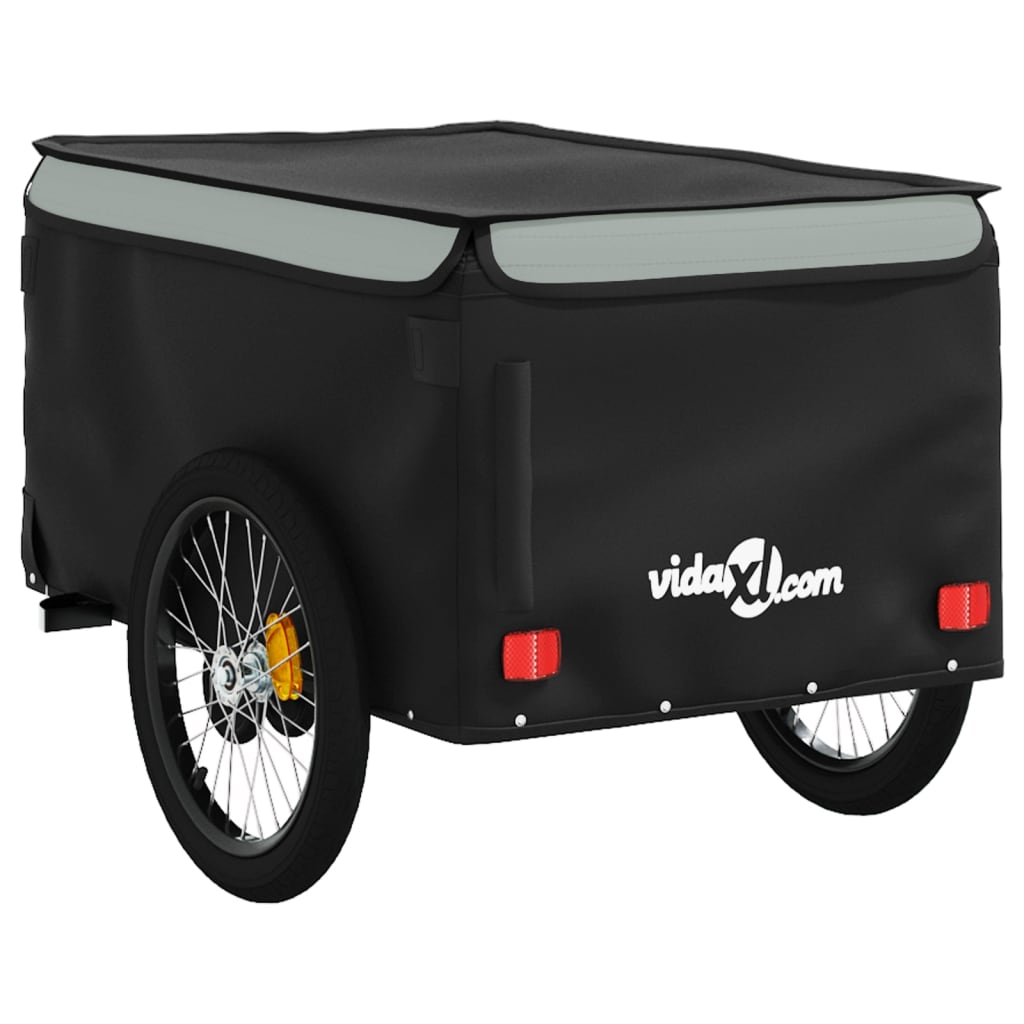 vidaXL Przyczepka rowerowa, czarno-szara, 45 kg, żelazo