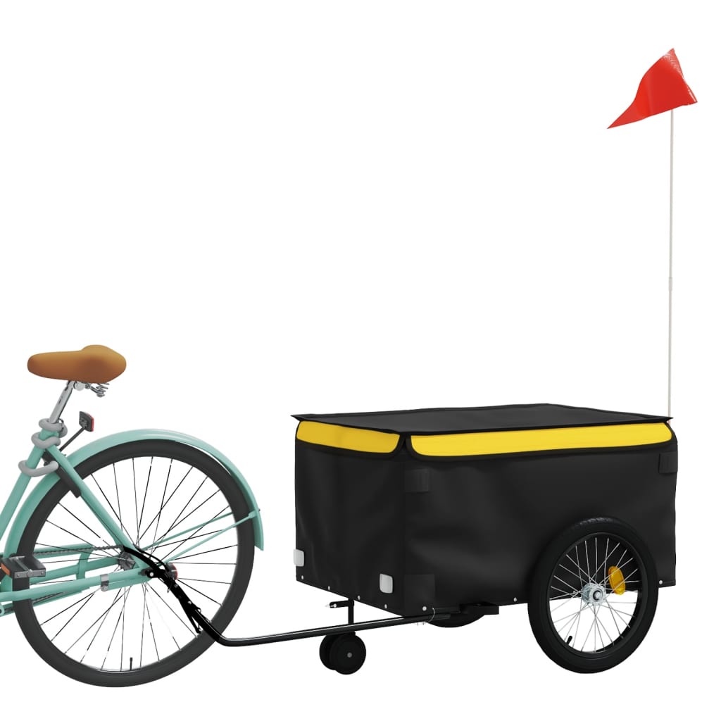 vidaXL Przyczepka rowerowa, czarno-żółta, 45 kg, żelazo