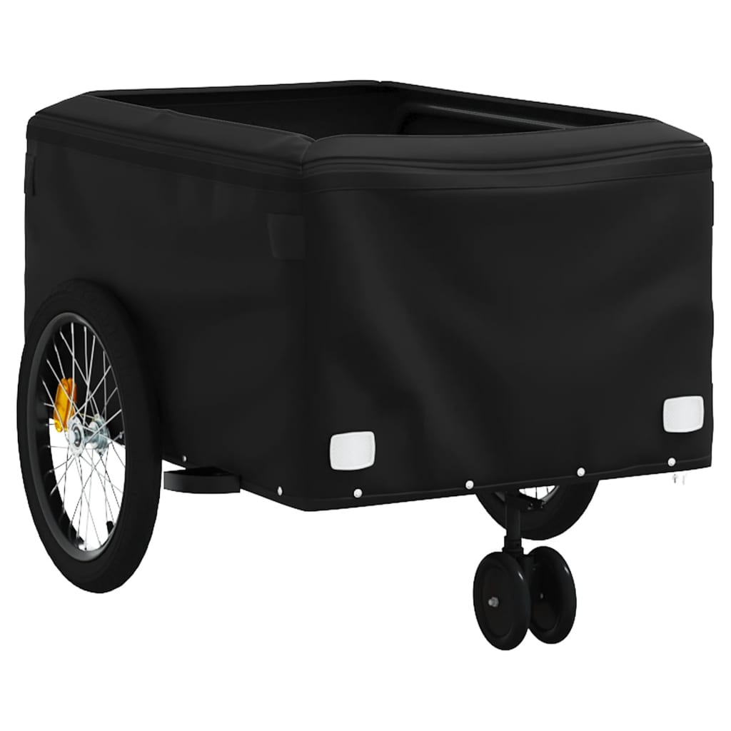 vidaXL Przyczepka rowerowa, czarno-żółta, 45 kg, żelazo