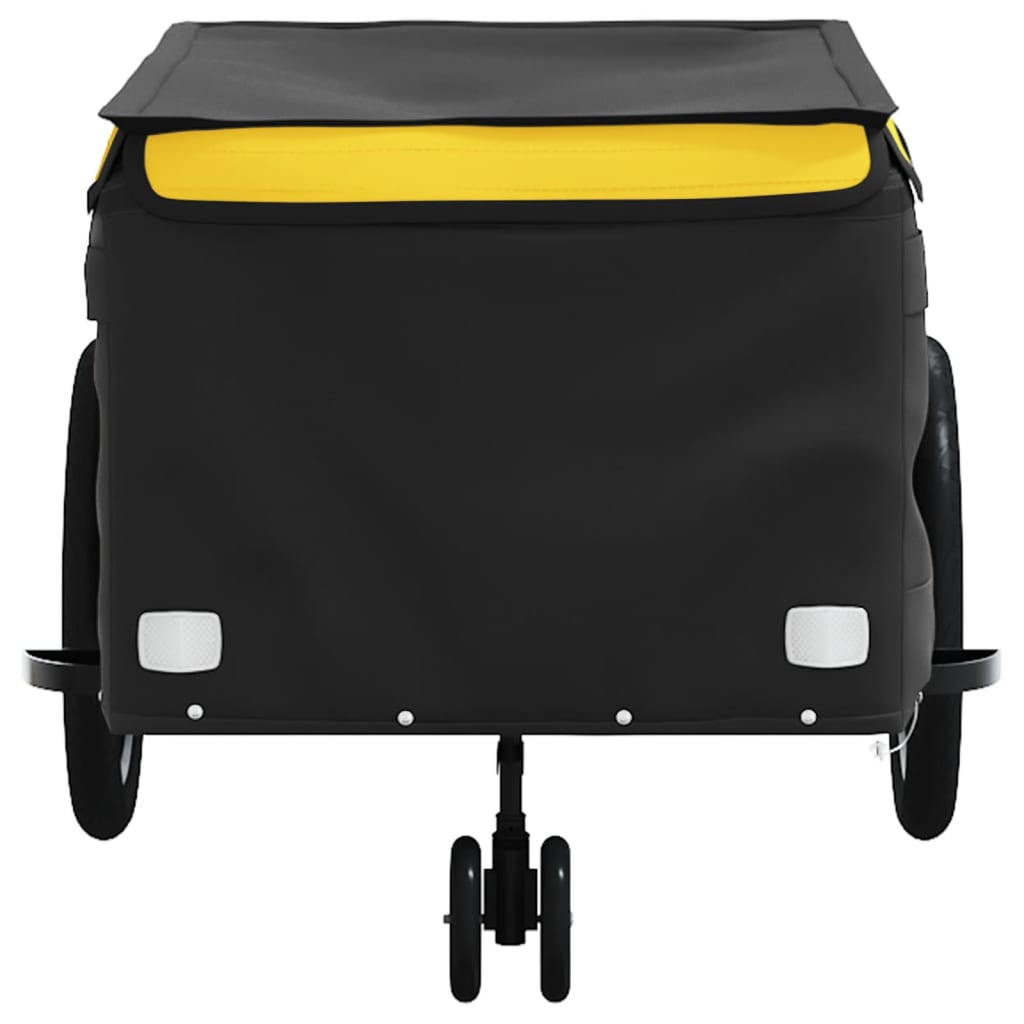 vidaXL Przyczepka rowerowa, czarno-żółta, 45 kg, żelazo