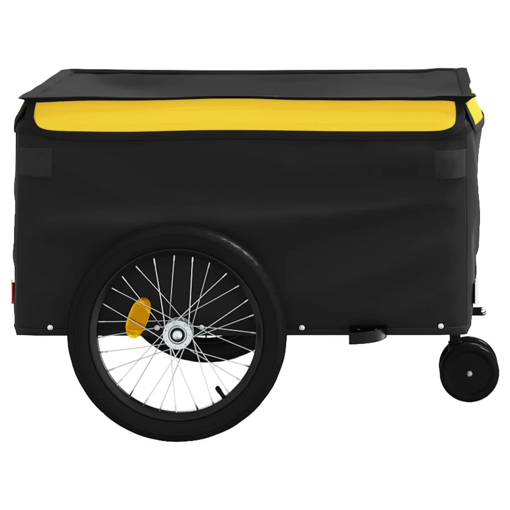 vidaXL Przyczepka rowerowa, czarno-żółta, 45 kg, żelazo