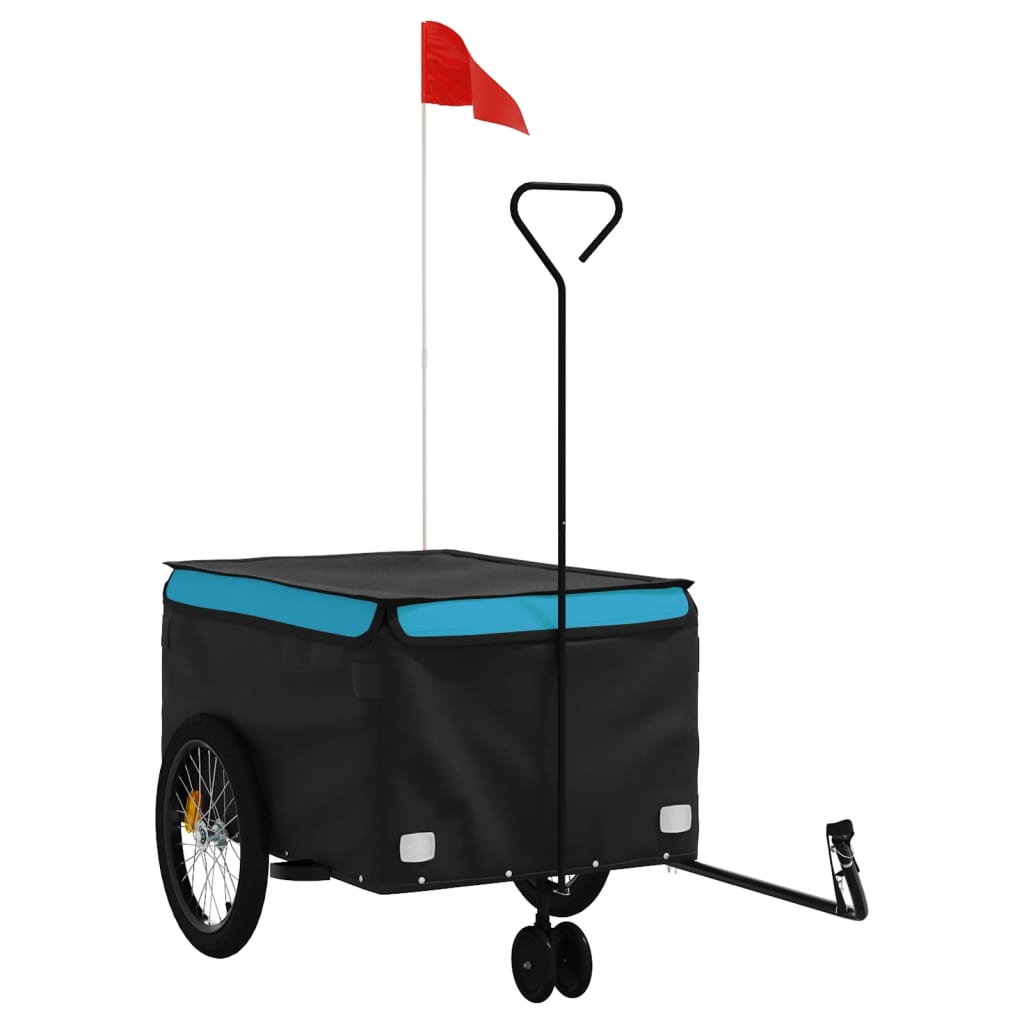 vidaXL Przyczepka rowerowa, czarno-niebieska, 45 kg, żelazo