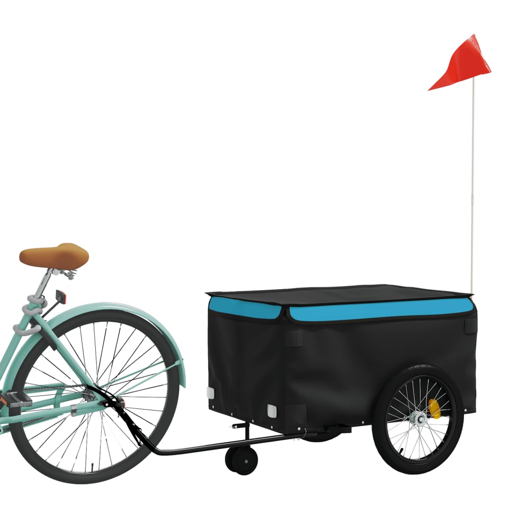 vidaXL Przyczepka rowerowa, czarno-niebieska, 45 kg, żelazo