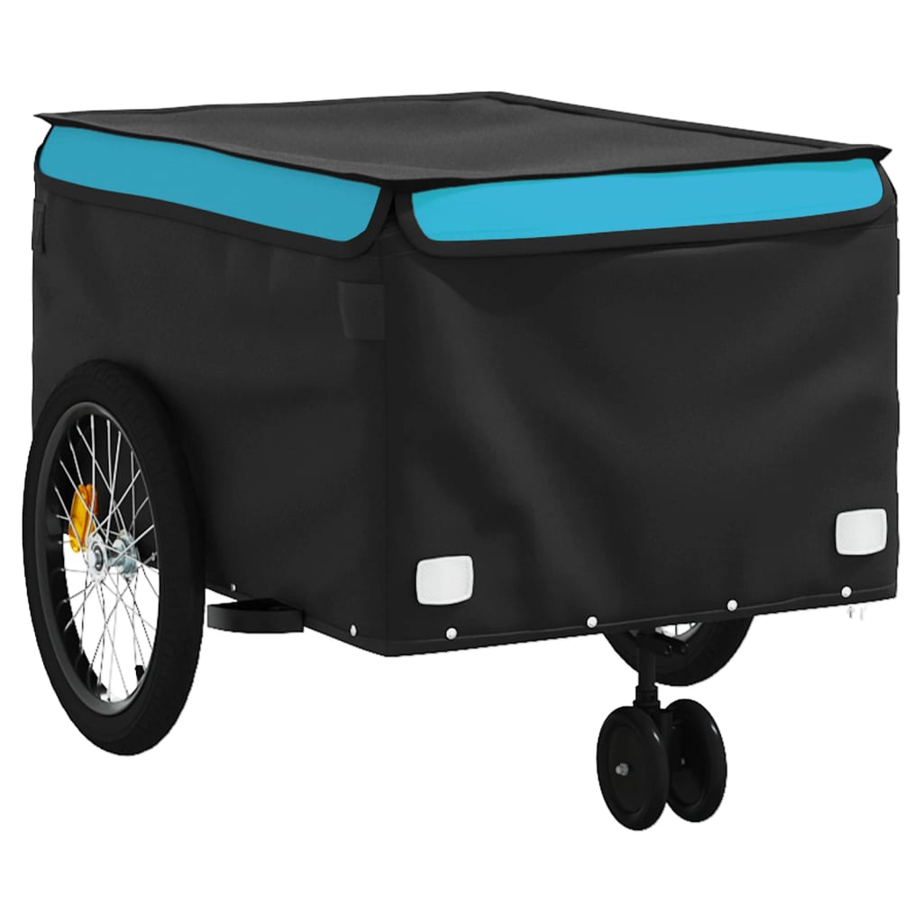 vidaXL Przyczepka rowerowa, czarno-niebieska, 45 kg, żelazo