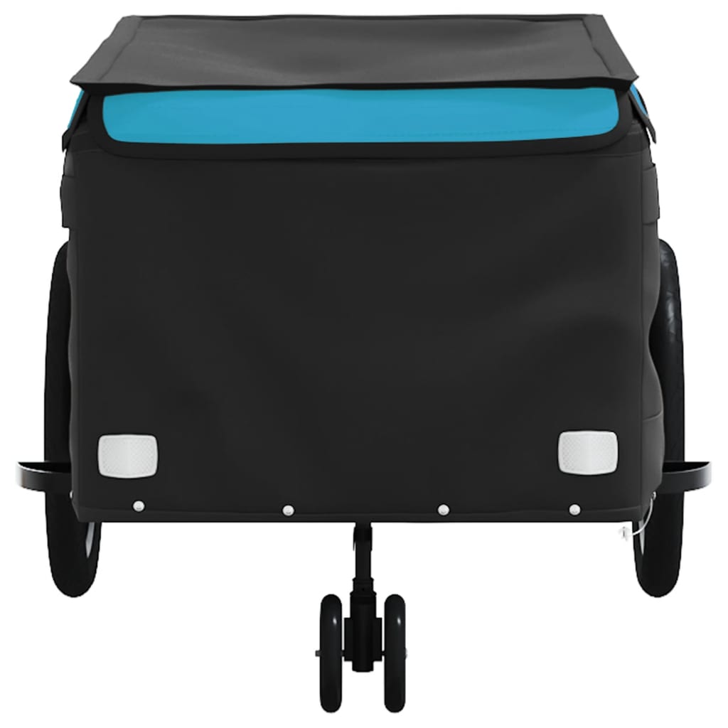 vidaXL Przyczepka rowerowa, czarno-niebieska, 45 kg, żelazo