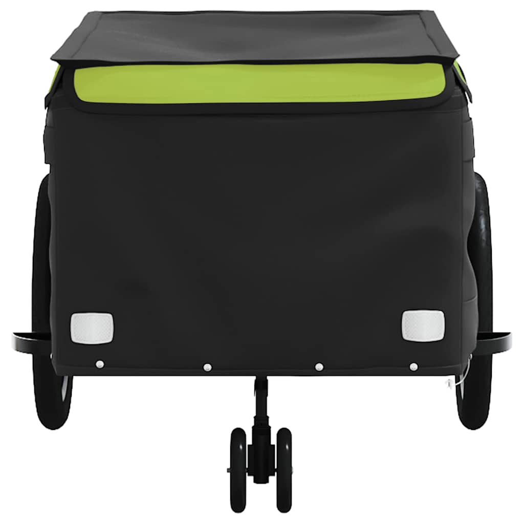 vidaXL Przyczepka rowerowa, czarno-zielona, 45 kg, żelazo