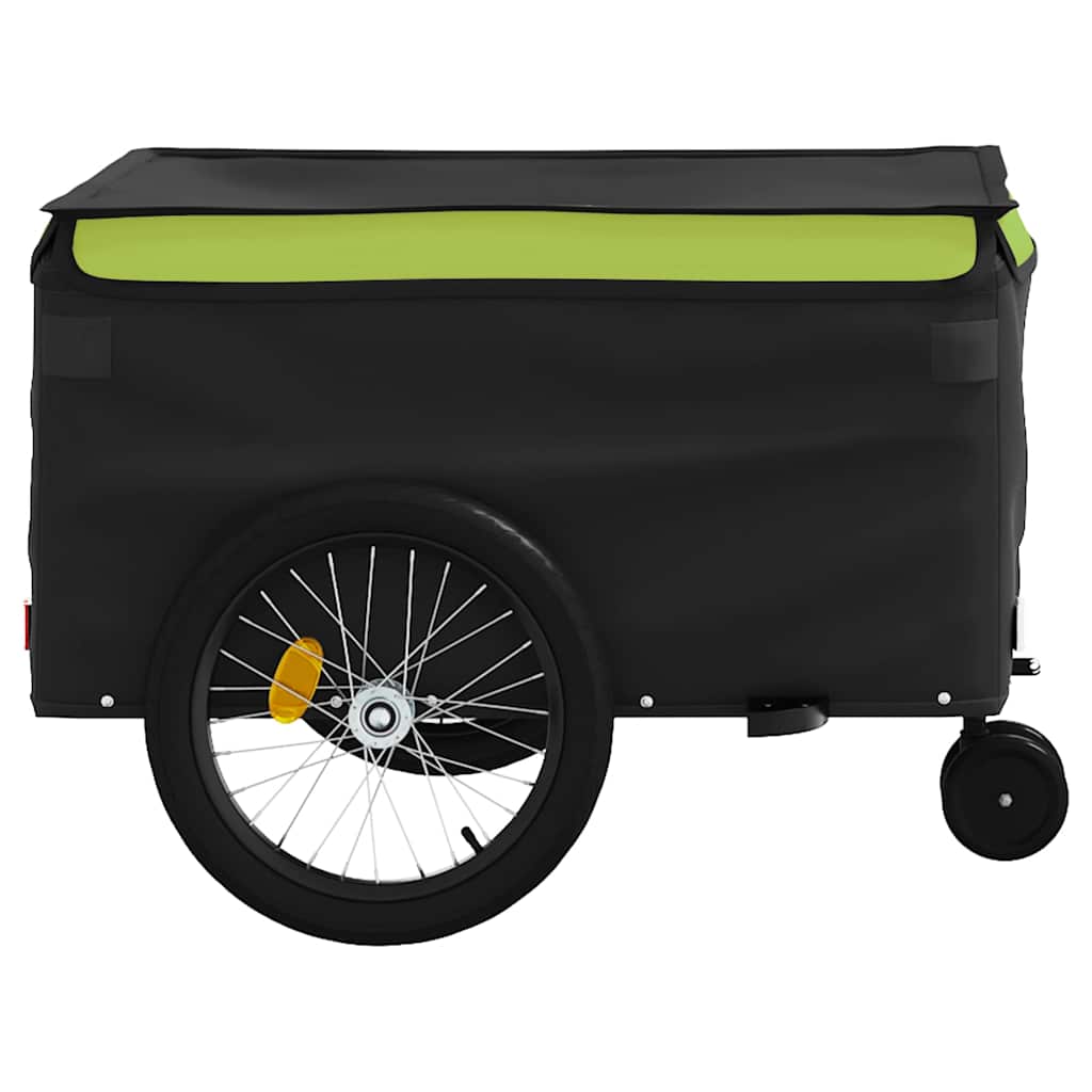 vidaXL Przyczepka rowerowa, czarno-zielona, 45 kg, żelazo