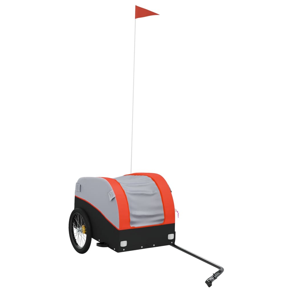 vidaXL Przyczepka rowerowa, czarno-pomarańczowa, 30 kg, żelazo