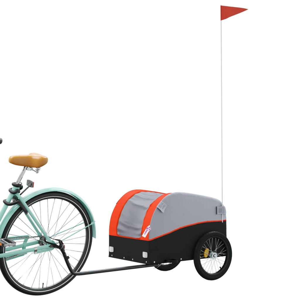 vidaXL Przyczepka rowerowa, czarno-pomarańczowa, 30 kg, żelazo