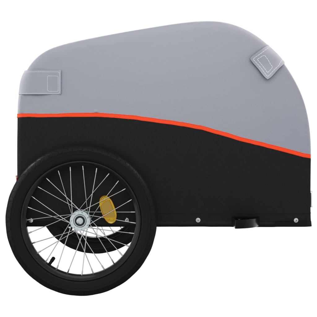 vidaXL Przyczepka rowerowa, czarno-pomarańczowa, 30 kg, żelazo