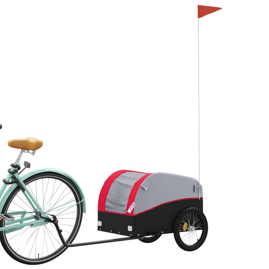 vidaXL Przyczepka rowerowa, czarno-czerwona, 30 kg, żelazo