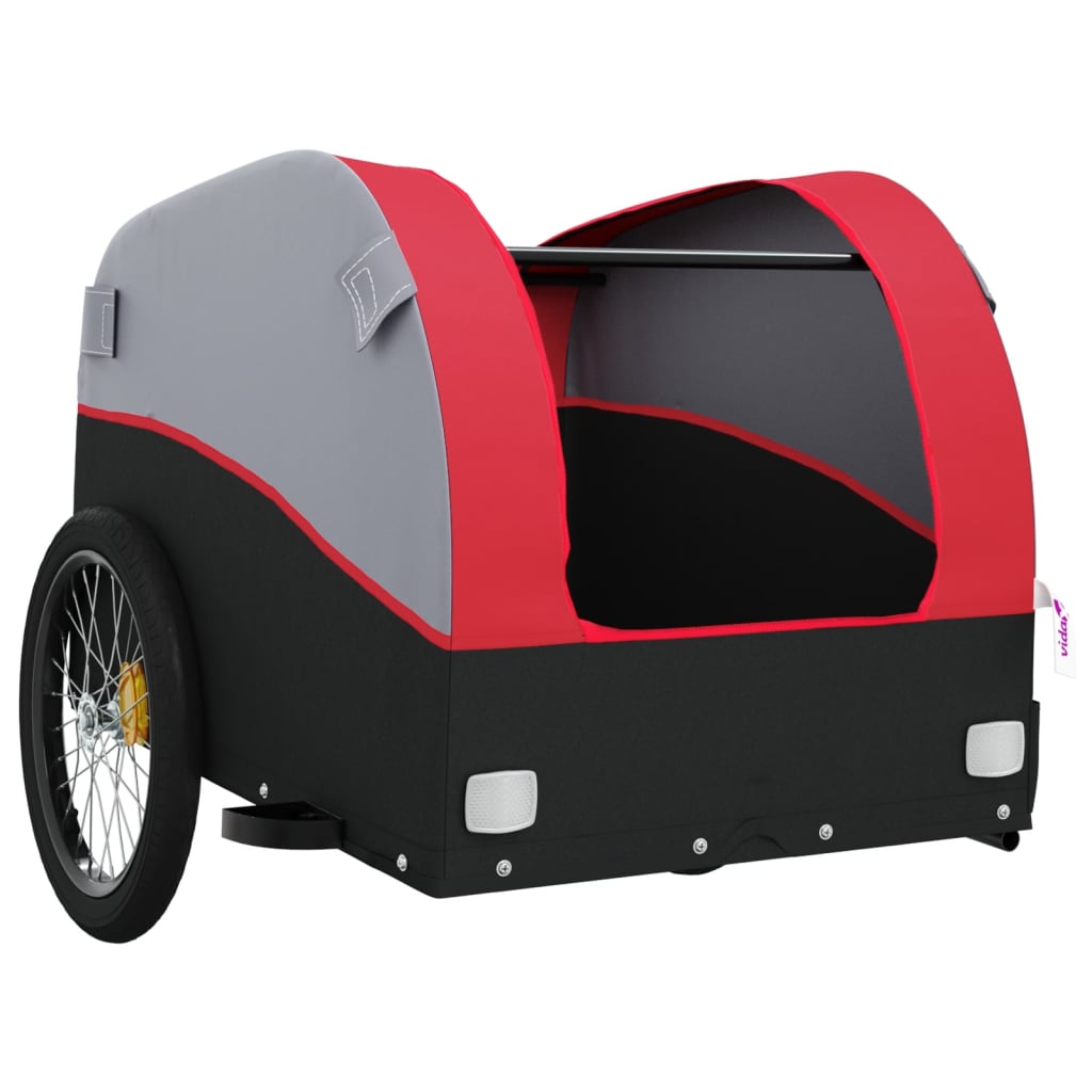 vidaXL Przyczepka rowerowa, czarno-czerwona, 30 kg, żelazo