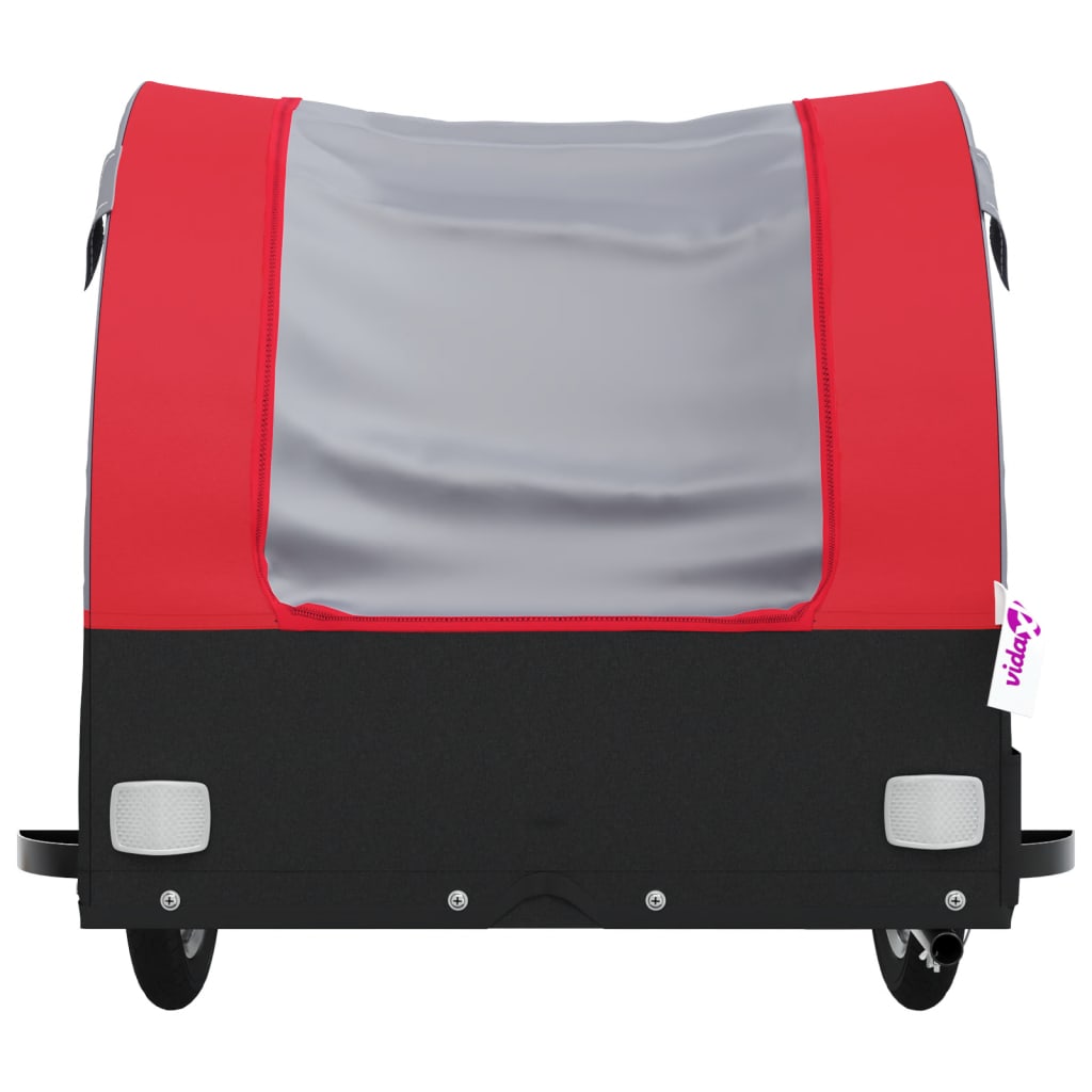 vidaXL Przyczepka rowerowa, czarno-czerwona, 30 kg, żelazo