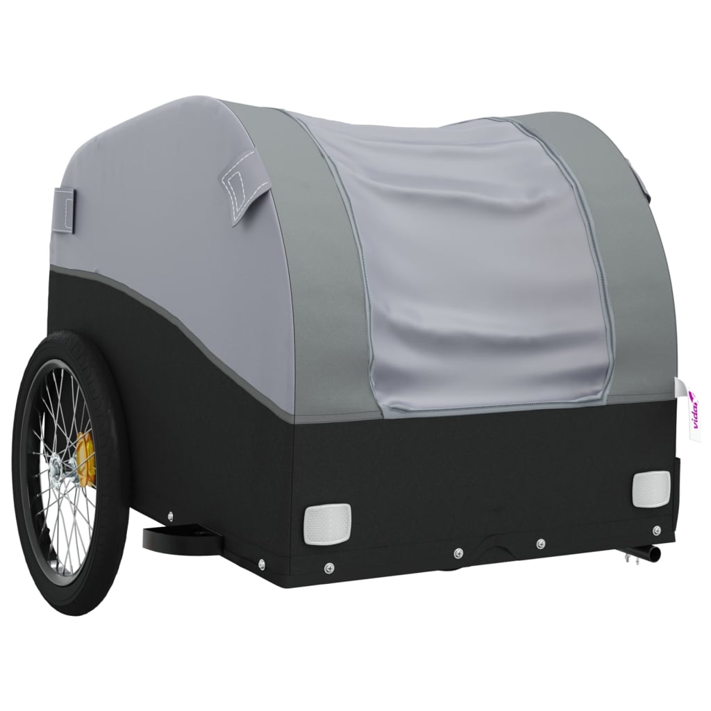 vidaXL Przyczepka rowerowa, czarno-szara, 30 kg, żelazo