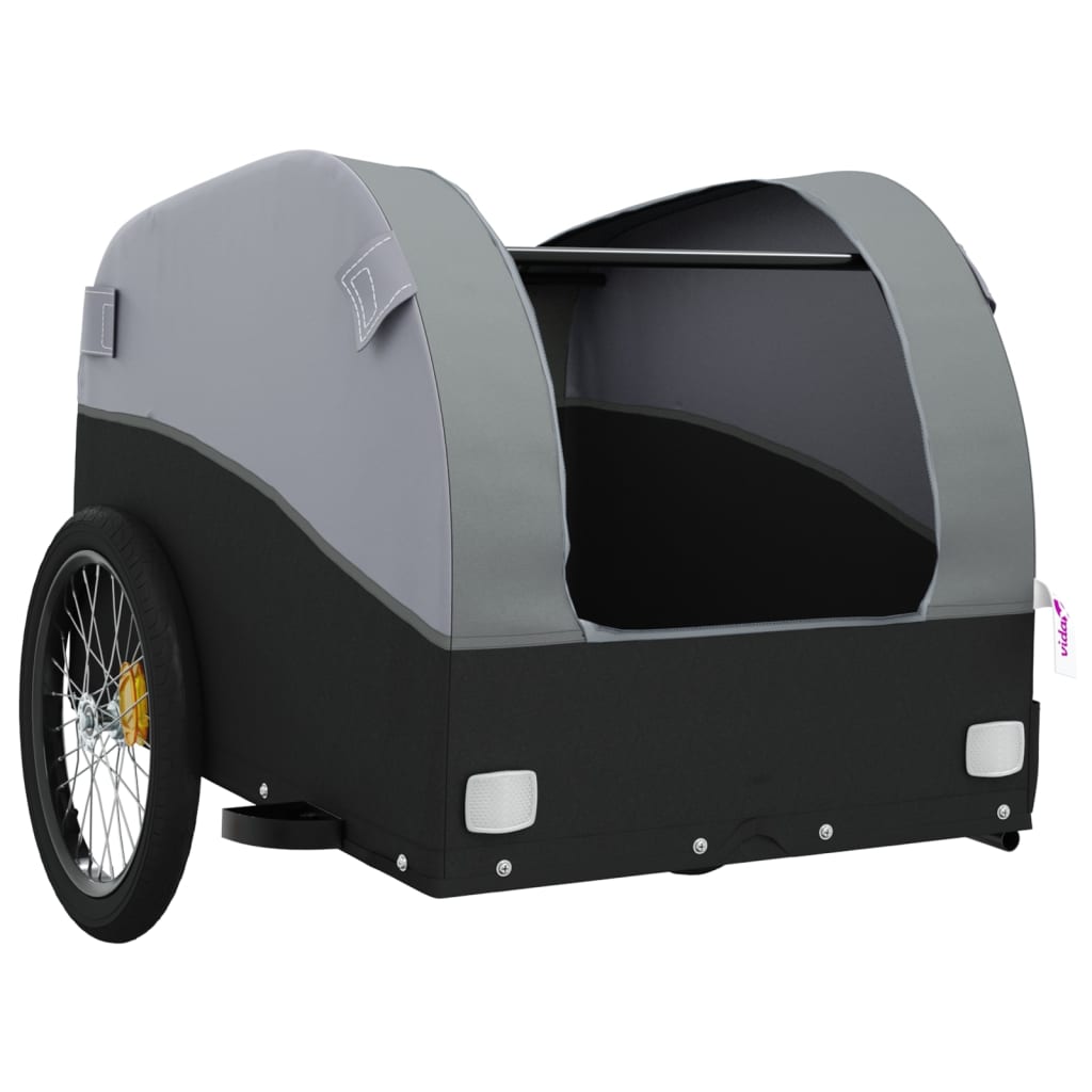 vidaXL Przyczepka rowerowa, czarno-szara, 30 kg, żelazo