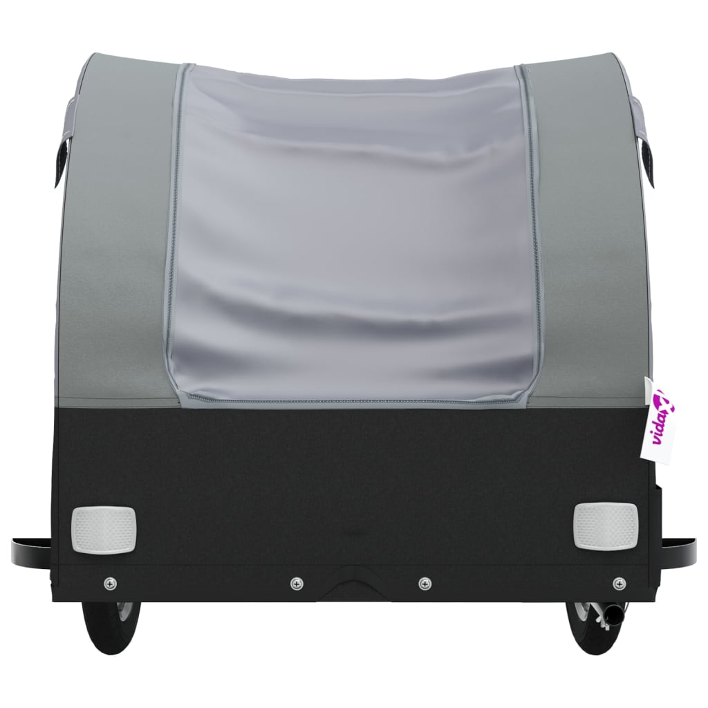 vidaXL Przyczepka rowerowa, czarno-szara, 30 kg, żelazo