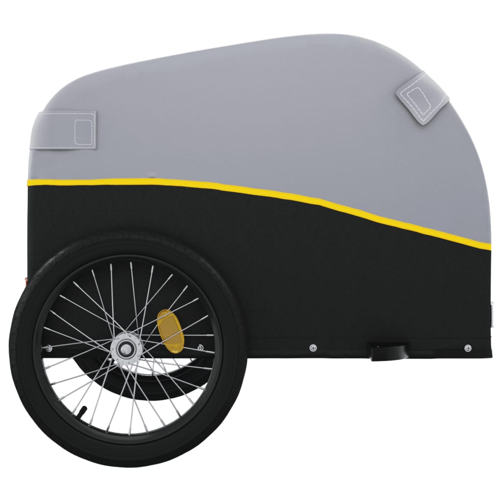 vidaXL Przyczepka rowerowa, czarno-żółta, 30 kg, żelazo