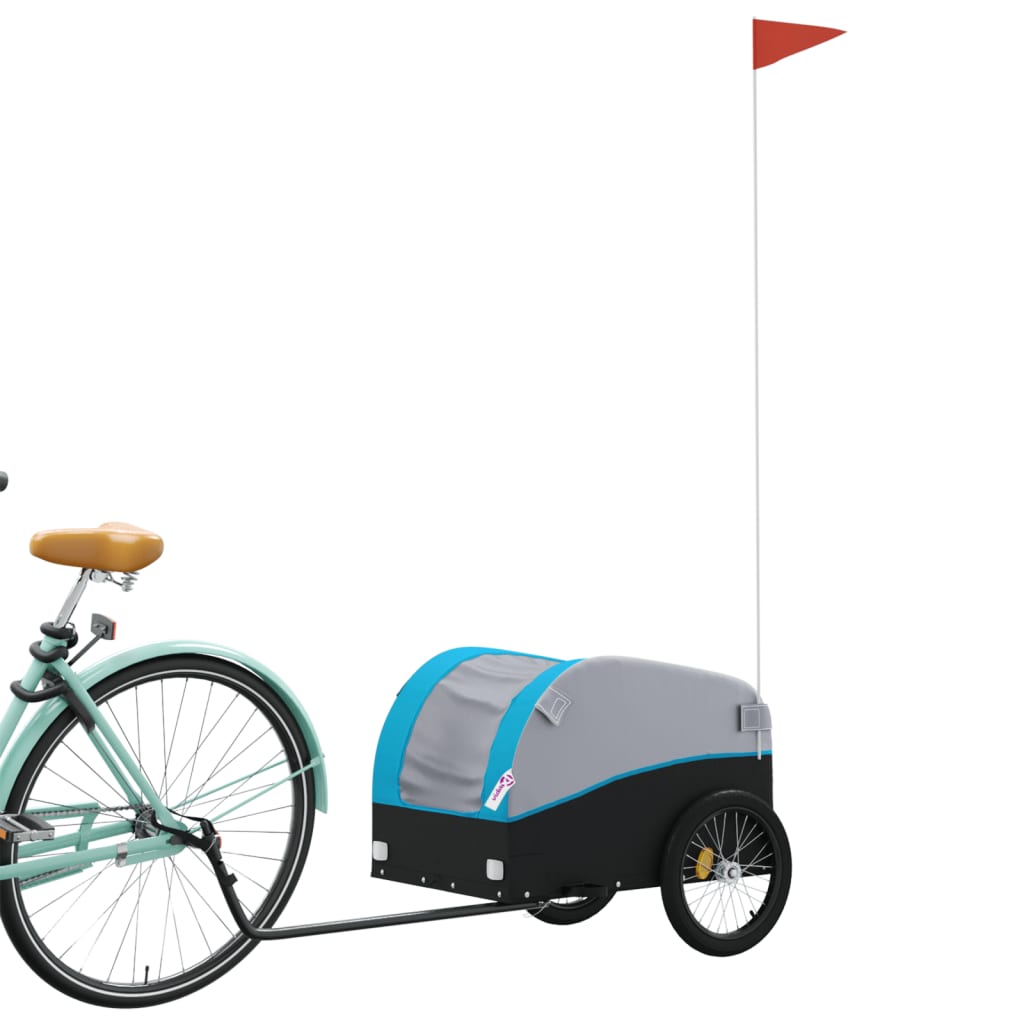 vidaXL Przyczepka rowerowa, czarno-niebieska, 30 kg, żelazo