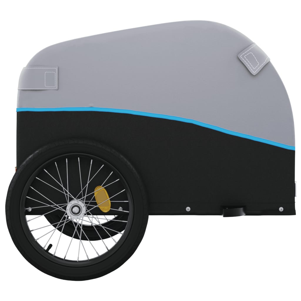 vidaXL Przyczepka rowerowa, czarno-niebieska, 30 kg, żelazo