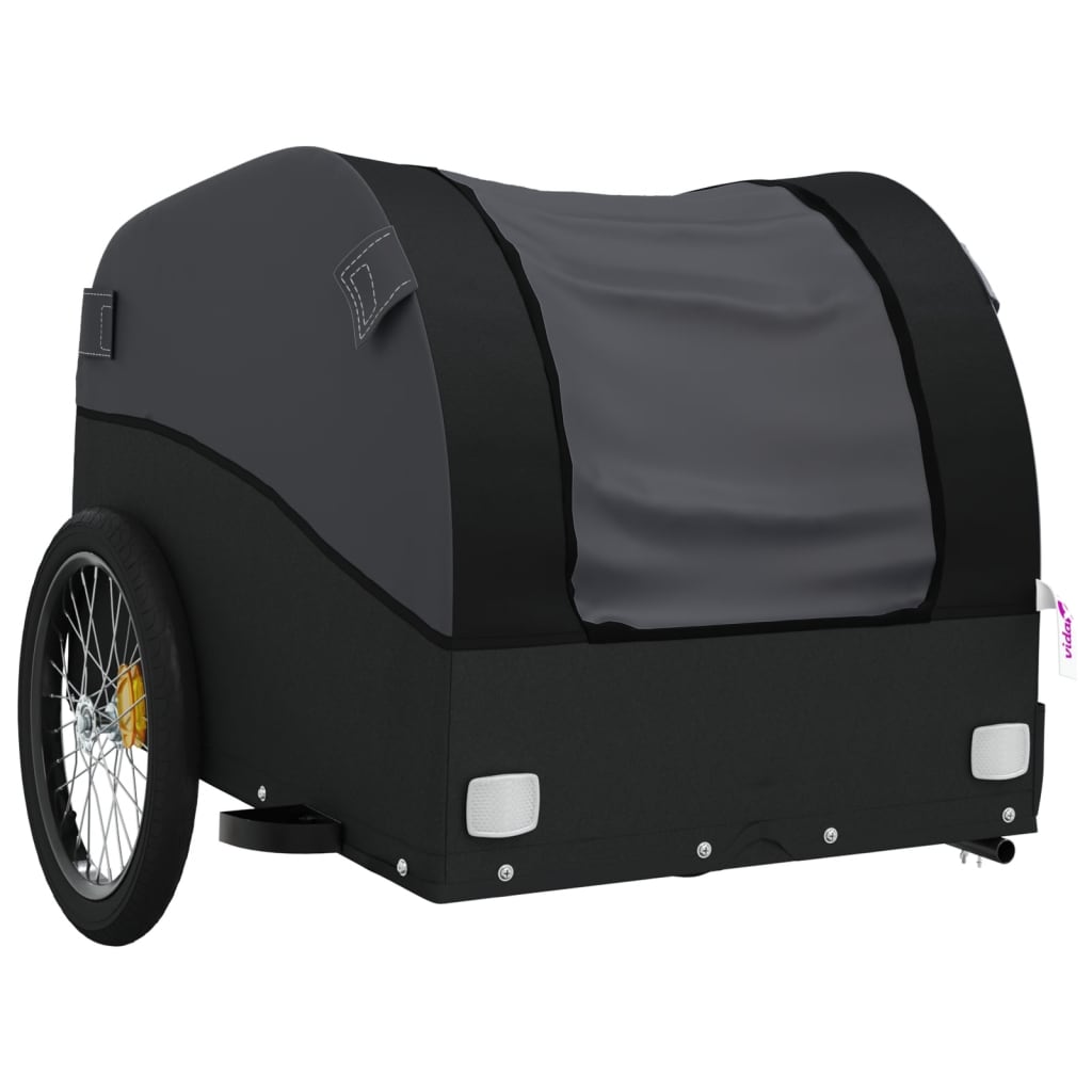 vidaXL Przyczepka rowerowa dla zwierząt, czarna, 30 kg, żelazo
