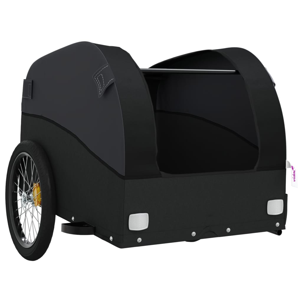 vidaXL Przyczepka rowerowa dla zwierząt, czarna, 30 kg, żelazo