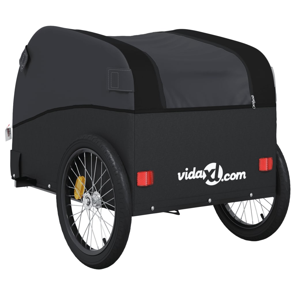 vidaXL Przyczepka rowerowa dla zwierząt, czarna, 30 kg, żelazo