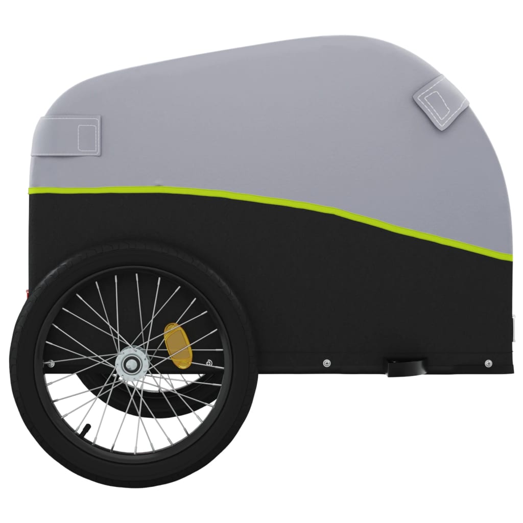 vidaXL Przyczepka rowerowa, czarno-zielona, 30 kg, żelazo