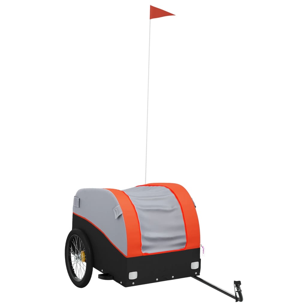 vidaXL Przyczepka rowerowa, czarno-pomarańczowa, 45 kg, żelazo
