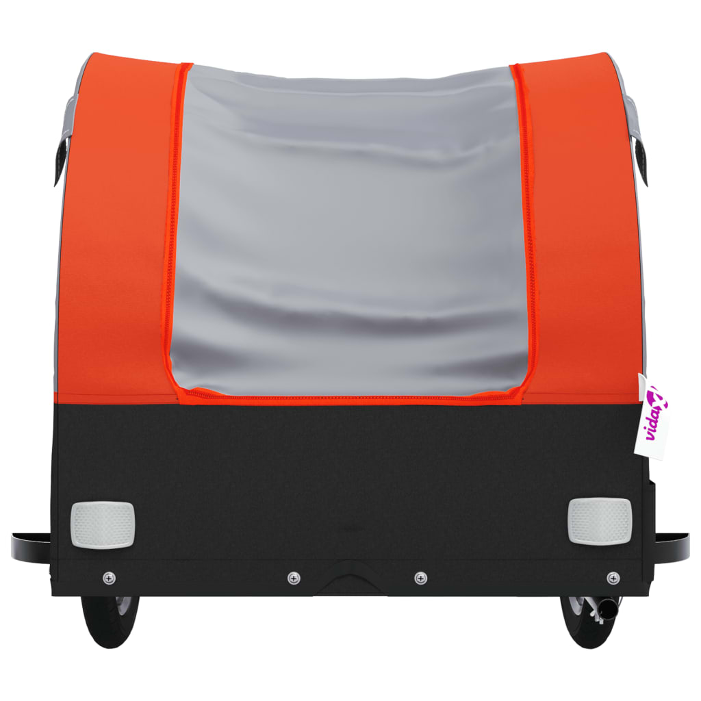 vidaXL Przyczepka rowerowa, czarno-pomarańczowa, 45 kg, żelazo