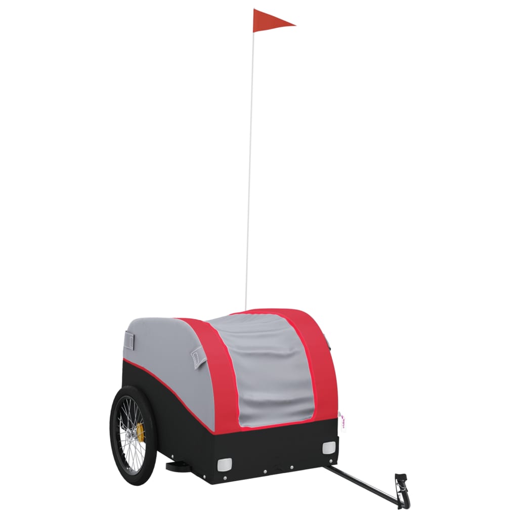 vidaXL Przyczepka rowerowa, czarno-czerwona, 45 kg, żelazo