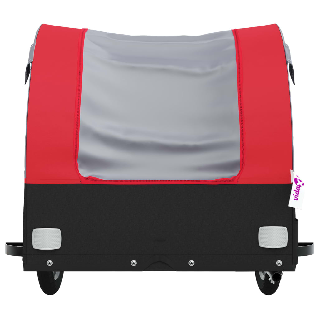 vidaXL Przyczepka rowerowa, czarno-czerwona, 45 kg, żelazo