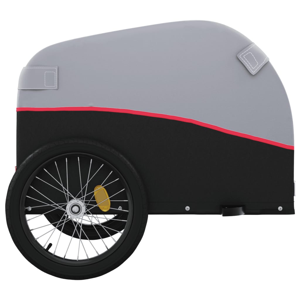vidaXL Przyczepka rowerowa, czarno-czerwona, 45 kg, żelazo