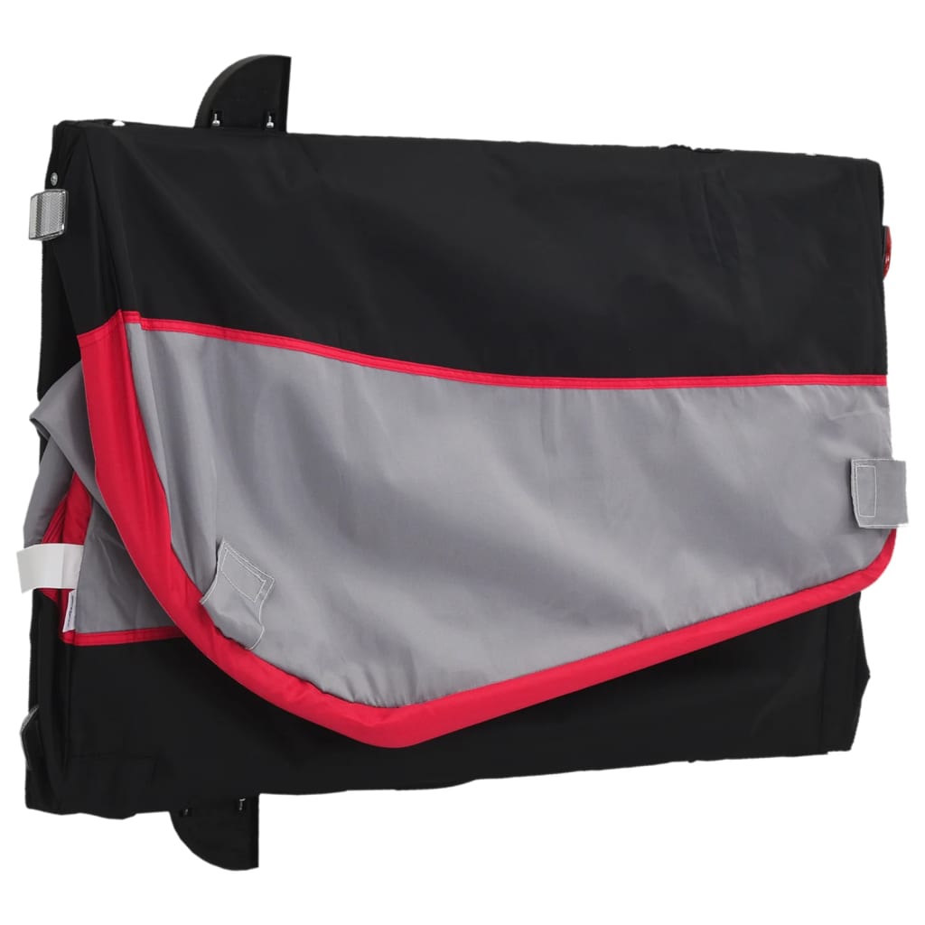vidaXL Przyczepka rowerowa, czarno-czerwona, 45 kg, żelazo