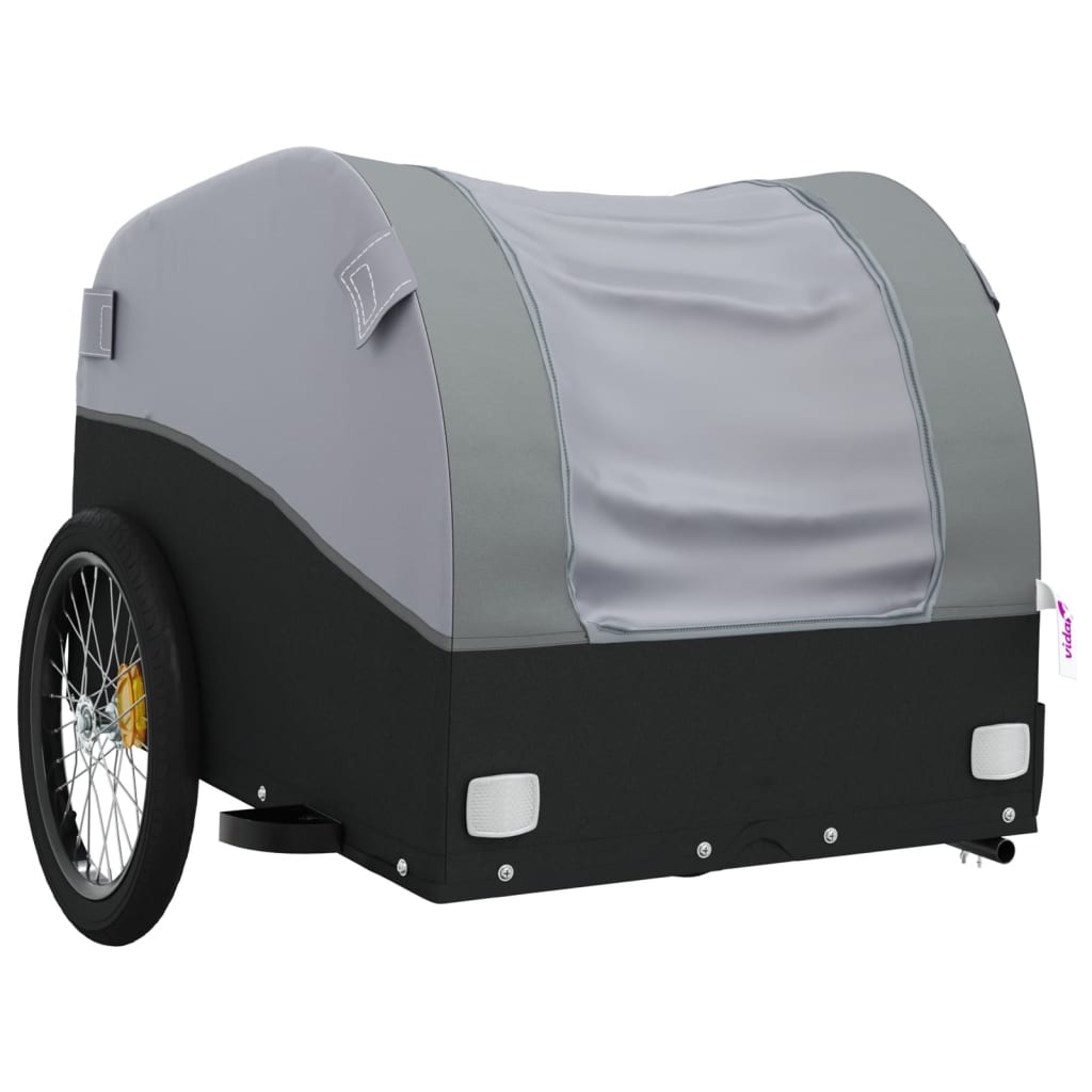 vidaXL Przyczepka rowerowa, czarno-szara, 45 kg, żelazo