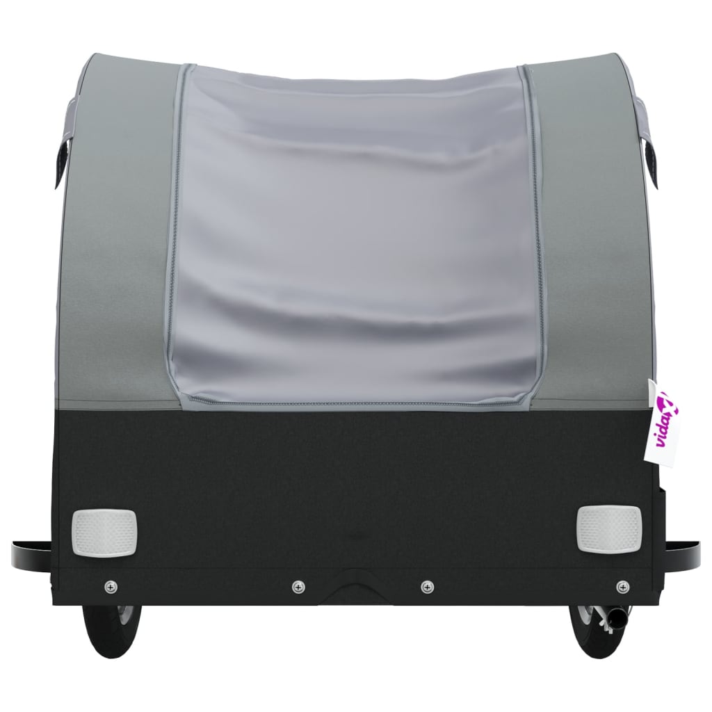 vidaXL Przyczepka rowerowa, czarno-szara, 45 kg, żelazo