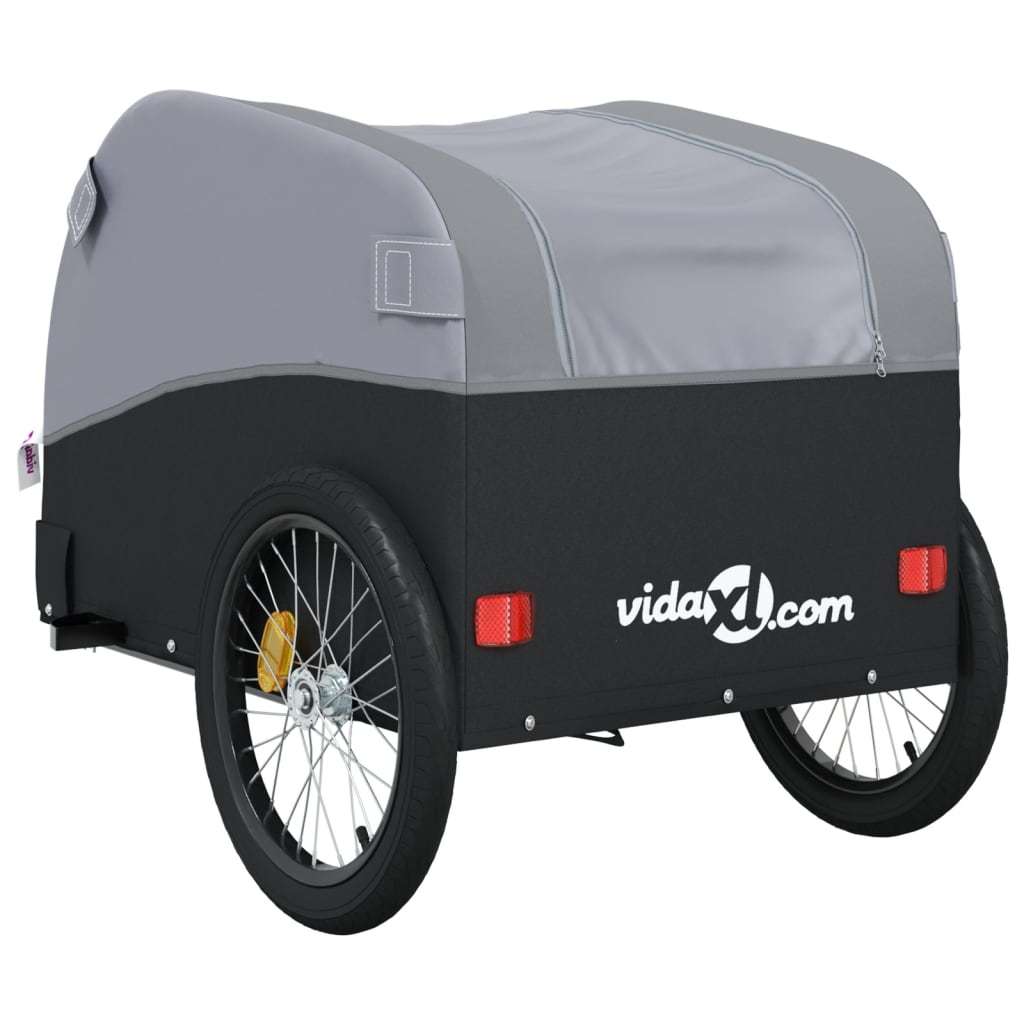 vidaXL Przyczepka rowerowa, czarno-szara, 45 kg, żelazo