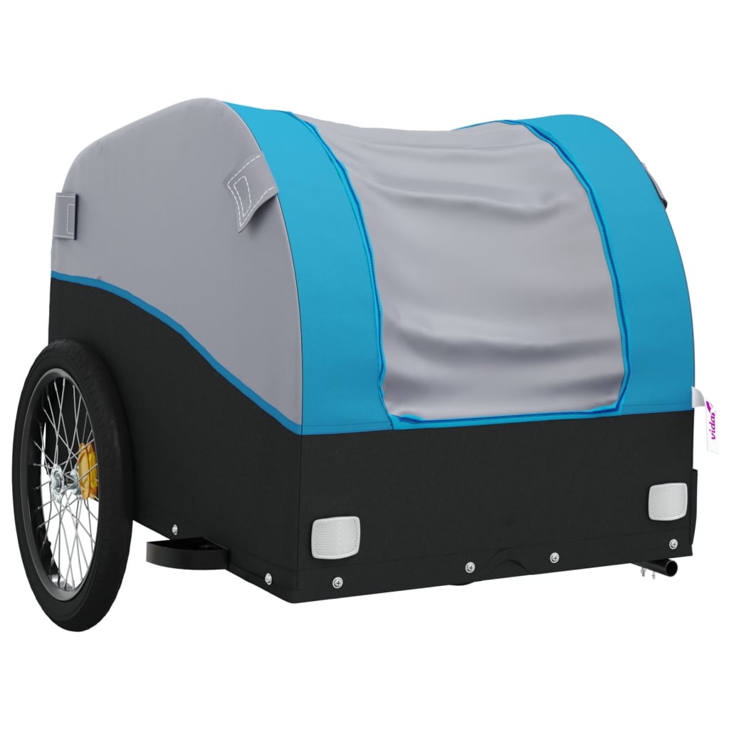vidaXL Przyczepka rowerowa, czarno-niebieska, 45 kg, żelazo