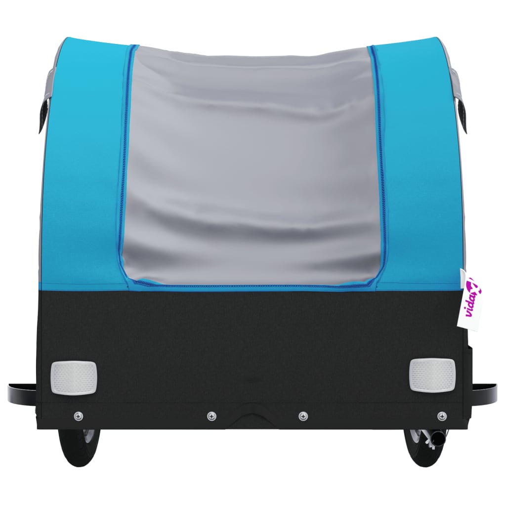 vidaXL Przyczepka rowerowa, czarno-niebieska, 45 kg, żelazo