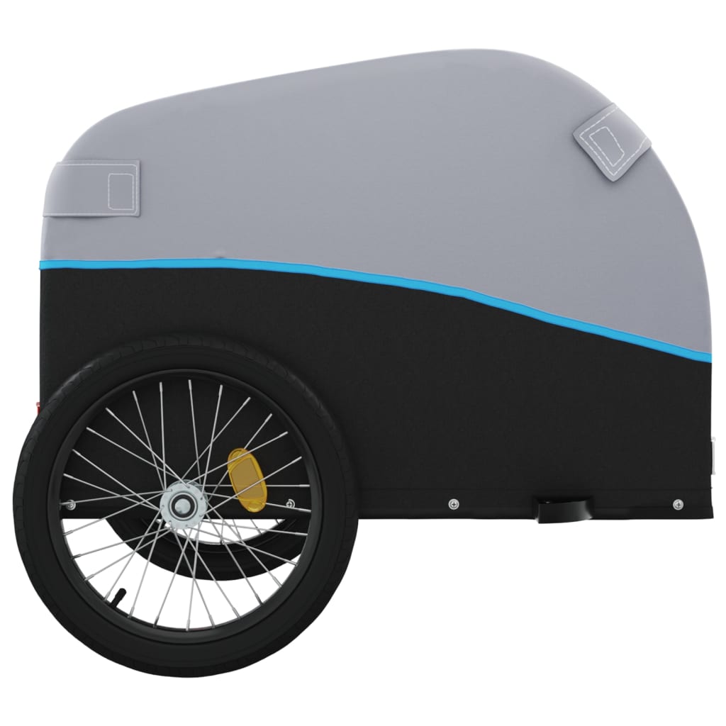 vidaXL Przyczepka rowerowa, czarno-niebieska, 45 kg, żelazo