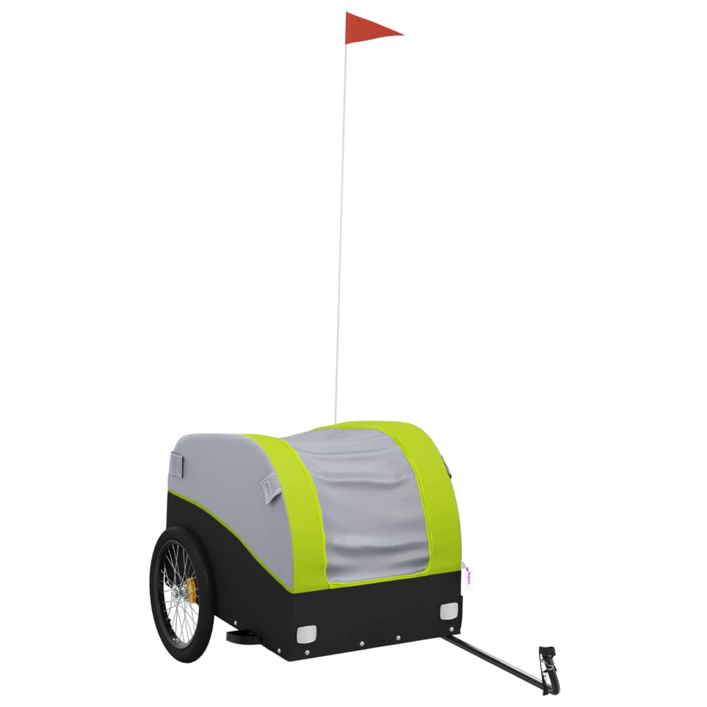 vidaXL Przyczepka rowerowa, czarno-zielona, 45 kg, żelazo