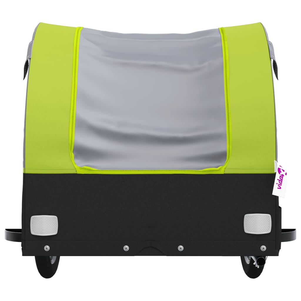 vidaXL Przyczepka rowerowa, czarno-zielona, 45 kg, żelazo