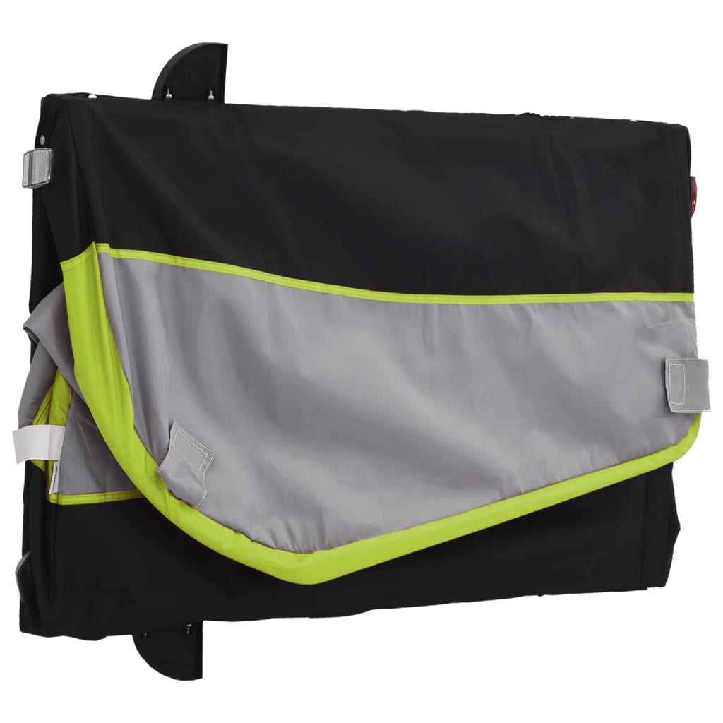 vidaXL Przyczepka rowerowa, czarno-zielona, 45 kg, żelazo