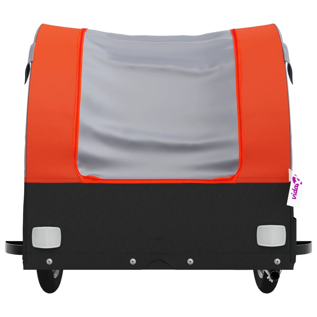 vidaXL Przyczepka rowerowa, czarno-pomarańczowa, 45 kg, żelazo
